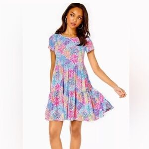 Colorful Floral Short Sleeve Dress